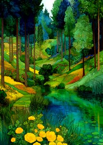 De levendige Forest River-vallei door Justyna Jaszke