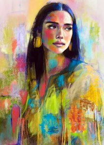 Portret van een levendige vrouw