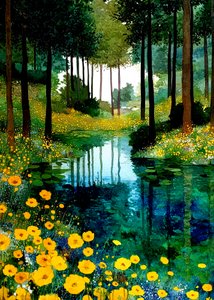 Levendige bosbeek door Justyna Jaszke