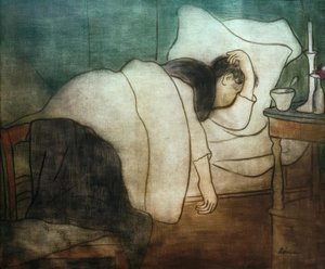 Vrouw in bed door József Rippl Rónai