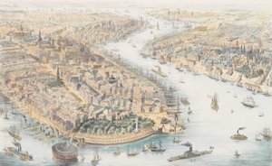 New York vanuit het Zuidwesten, ca. 1852 door K. Th. Westermann
