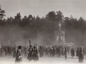 Paasprocessie, Sarov-klooster, Rusland, 1903 door K. von Hahn