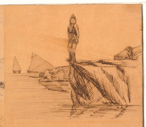 Vrouw op een Rots door Kaarale Andreassen