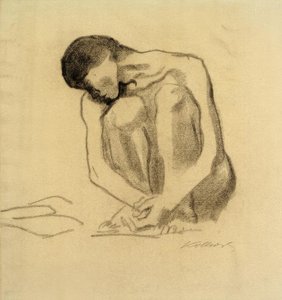 K. Kollwitz, Hurkende vrouwelijke naakt