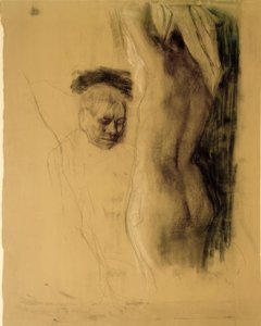 K. Kollwitz, Knielende man voor vrouwelijke naakt