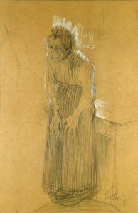 Lachende vrouw door Käthe Kollwitz
