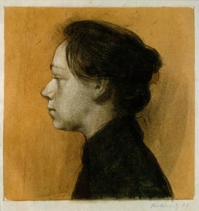 Zelfportret in profiel naar links II