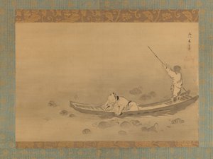 Zhou Maoshu bewondert lotussen, midden 17e eeuw door Kaiho Yusetsu
