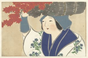Brandhout verkoopster door Kamisaka Sekka