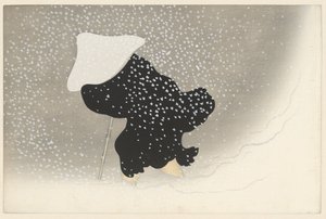 Dwarrelende sneeuw door Kamisaka Sekka