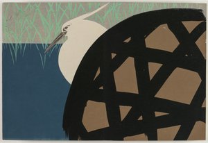 Bloemen van honderd werelden (Momoyogusa): Witte reiger (Shirosagi) door Kamisaka Sekka