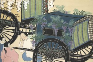 Hanazashi-guruma uit Momoyo-gusa (De wereld van dingen) Vol II, pub.1909 door Kamisaka Sekka