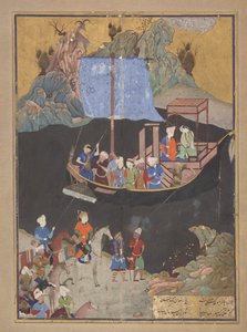 Folio uit een Khamsa (Kwintet) van Amir Khusraw Dihlavi (ged. 1325); De ontvoering over zee (FGA F1937.27) door Kamal ud Din Behzad