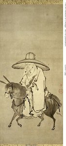 De dichter Du Fu rijdt op een ezel