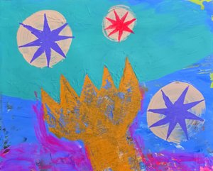 Abstracte kroon en sterren door Kanat Ibragimov