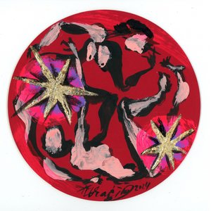 Abstracte figuren dansen door Kanat Ibragimov
