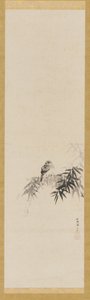 Vogel op een bamboetak door Kanō Tan’yū