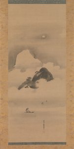 Landschap in maanlicht door Kanō Tan’yū