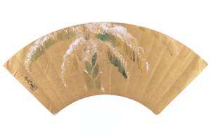 Bananenpalm in sneeuw door Kano Tsunenobu