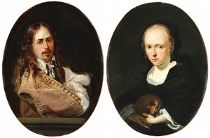 Zelfportret en Portret van Cornelia Bouwers, de vrouw van de kunstenaar