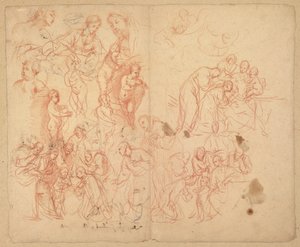Figuurstudies (recto); Figuurstudies (verso) door Karel Škréta