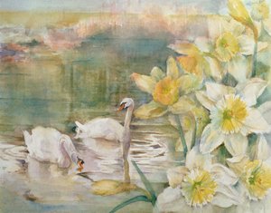 Zwanen bij Hurst door Karen Armitage
