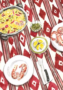 Spaanse paella-maaltijd door Karen Menzenbach