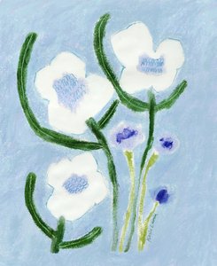 Blauwe pastelkleurige bloemen