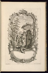 Ontwerp voor een cartouche met grote en kleine compartimenten