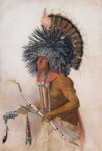 Pehriska-Ruhpa, Hidatsa krijger, in kostuum van de Hondendans