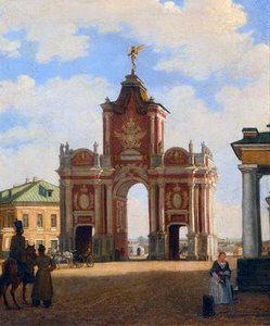 De Rode Poort in Moskou, 1844 door Karl Fridrikh Petrovich Bodri