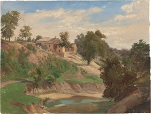 Aan de Pedernales Rivier door Karl Friedrich Hermann Lungkwitz