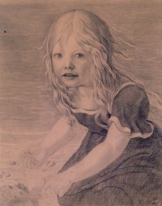 Portret van de dochter van de kunstenaar, Marie, aan de kust