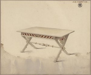 Potsdam. Slot Babelsberg (?). Ontwerp voor een schuine tafel door Karl Friedrich Schinkel