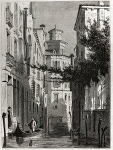 Het paleis van Bianca Cappello in Venetië. Gravure in Le tour du monde, bewerkt door Edouard Charton. door Karl Girardet