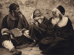 Jeruzalem, Joden bij de Klaagmuur door Karl Grober