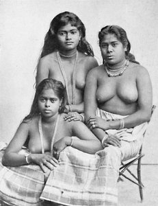Drie Tamil meisjes van de Deccan, 1902