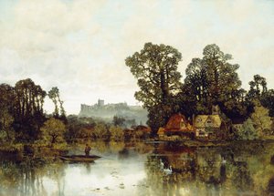 De rivier de Theems met uitzicht op Windsor Castle door Karl Heffner