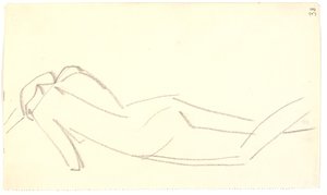 Staand model, van achteren gezien