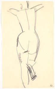 Staand model, van achteren gezien