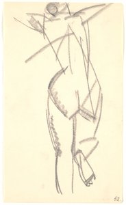 Staand model, van achteren gezien