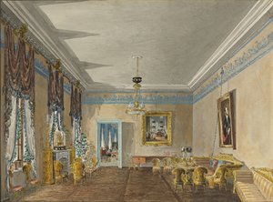 Salon in het huis van prinses Anna Gagarina in Petersburg, 1799
