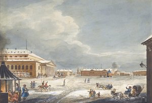 Uitzicht op het Sint-Petersburgs Keizerlijk Bolshoi Kamenny Theater