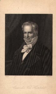 Alexander von Humboldt (1769-1859), gegraveerd door Hinchliff door Karl Joseph (after) Begas