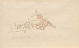 Kasteel Lindenfels bij Weinheim in de Odenwald door Karl Julius Von Leypold