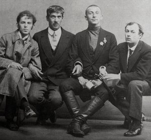 Osip Mandelstam, Korney Chukovsky, Benedikt Livshits en Yury Annenkov, 1914 door Karl Karlovich Bulla