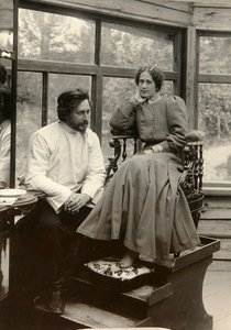 Russische auteur Leonid Andreyev met zijn vrouw door Karl Karlovich Bulla