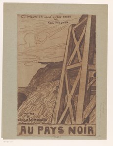 Berglandschap met industriële constructie door Karl Meunier