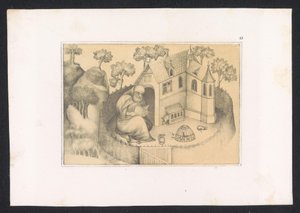 Antonius Abt lezend in tuin (serie titel)