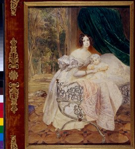 Portret van Maria Butevena met haar dochter Maria door Karl Pavlovich Bryullov